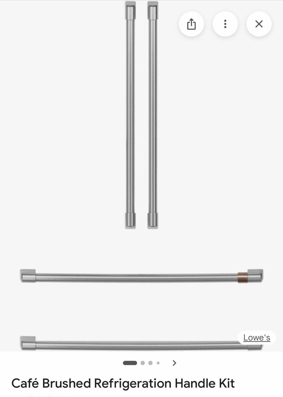 Cafe CXQB4H4PNSS 4-Piece Refrigerator Handle Kit Brushed Stainless Steel *NEW*